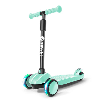 Patinete Niño 2 Años a 6 - Patinete niña Altura Ajustable con Ruedas Luces LED - Patinete 3 Ruedas Scooter Niño - Patinete Infantil para Niños y Niñas - Verde Menta