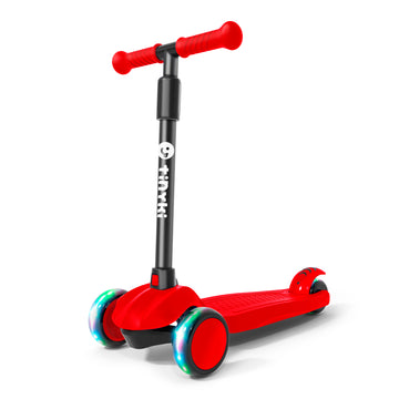 Patinete Niño 2 Años a 6 - Patinete niña Altura Ajustable con Ruedas Luces LED - Patinete 3 Ruedas Scooter Niño - Patinete Infantil para Niños y Niñas - Rojo