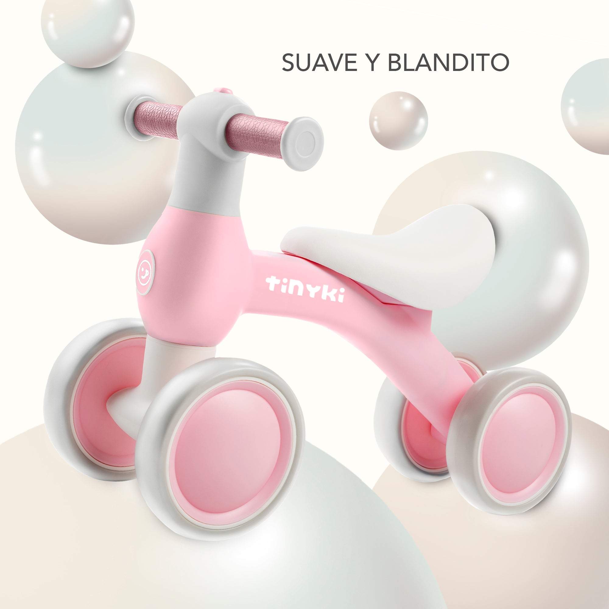 Correpasillos Bebé 1 Año - Correpasillos Sin Pedales Niño y Niña - Estable y Seguro - Rosa Claro