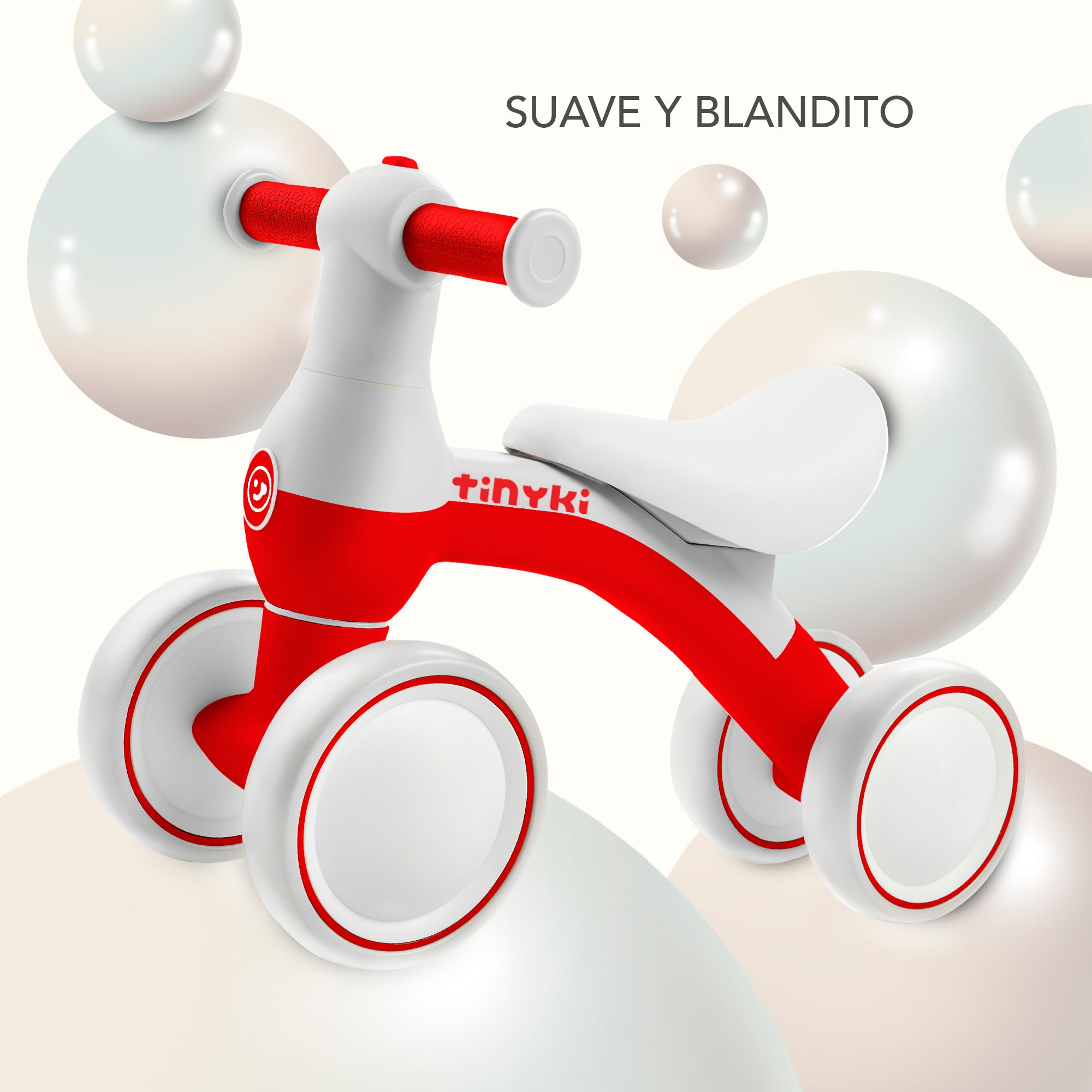 Correpasillos Bebé 1 Año - Correpasillos Sin Pedales Rojo y Blanco - Diseño Seguro y Estable para Niños y Niñas