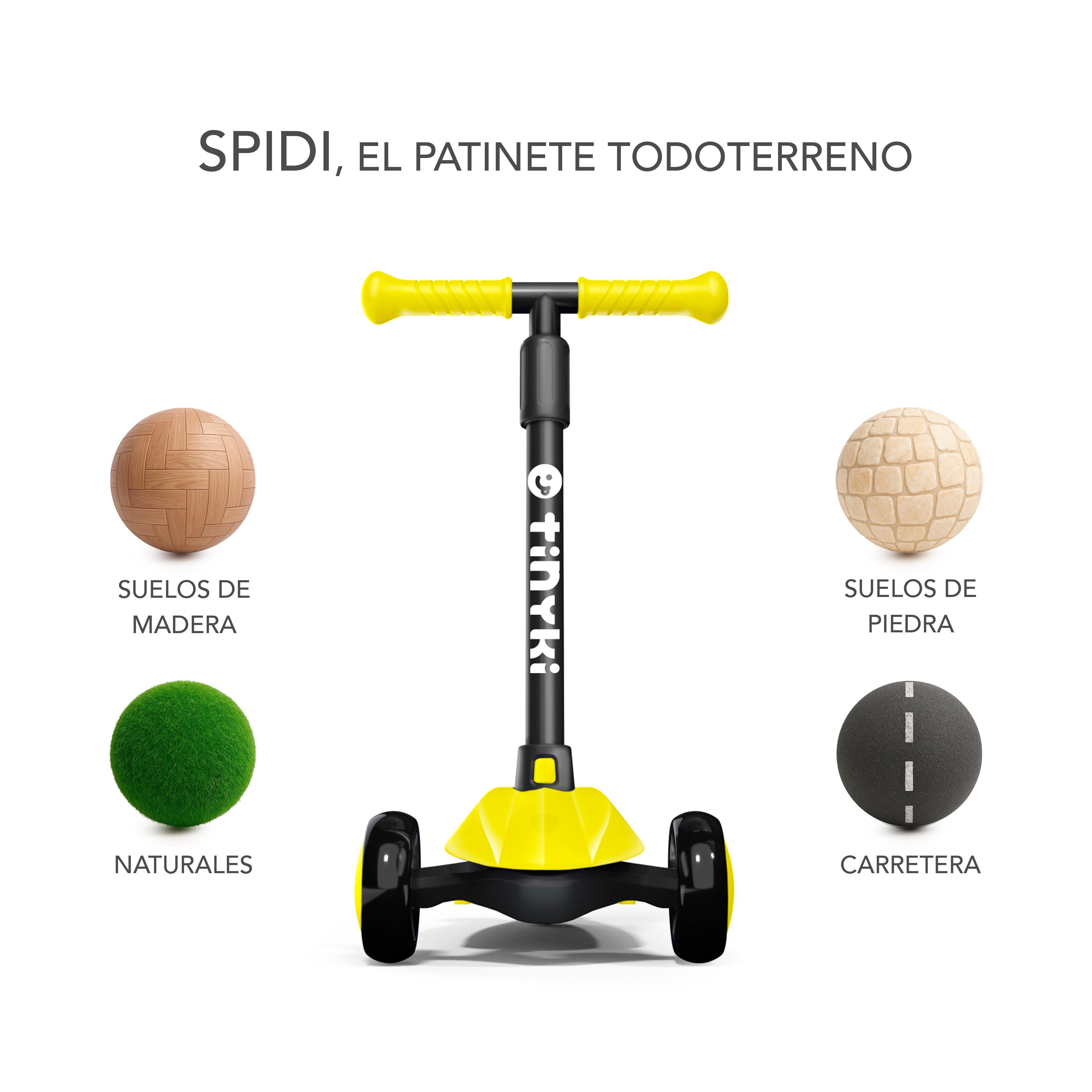 Patinete Niño 2 Años a 6 - Patinete niña Altura Ajustable con Ruedas Luces LED - Patinete 3 Ruedas Scooter Niño - Patinete Infantil para Niños y Niñas - Amarillo