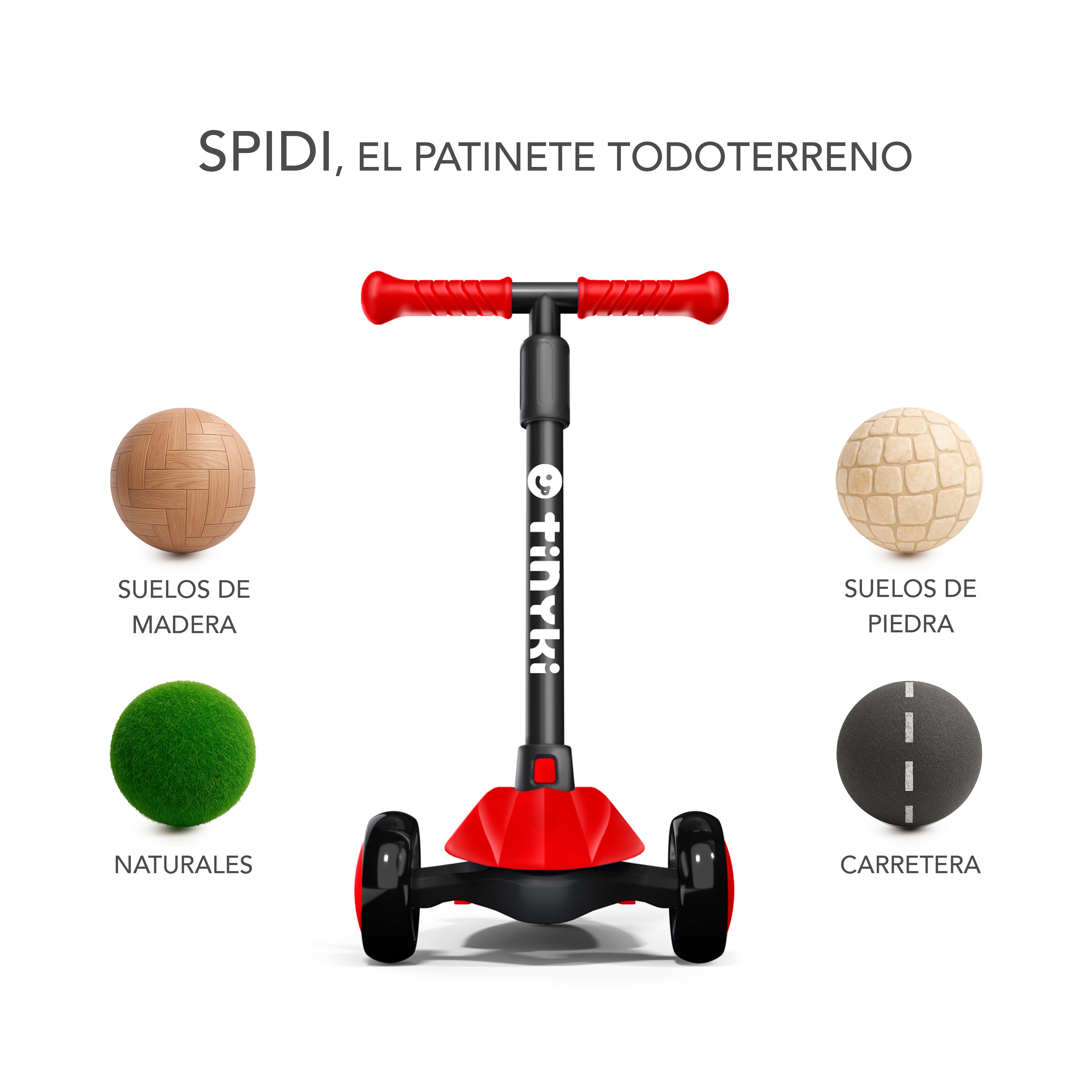 Patinete Niño 2 Años a 6 - Patinete niña Altura Ajustable con Ruedas Luces LED - Patinete 3 Ruedas Scooter Niño - Patinete Infantil para Niños y Niñas - Rojo