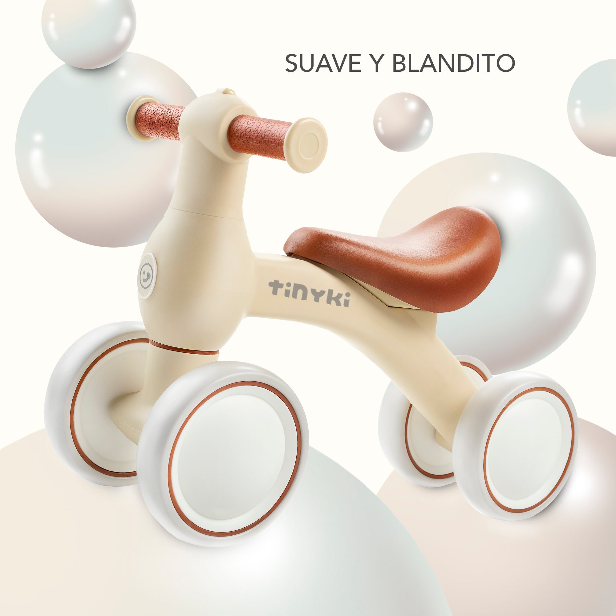 Correpasillos Bebé 10 a 24 Meses - Sin Pedales y con Diseño Ergonómico - Correpasillos Niño y Niña Todoterreno - Color Beige