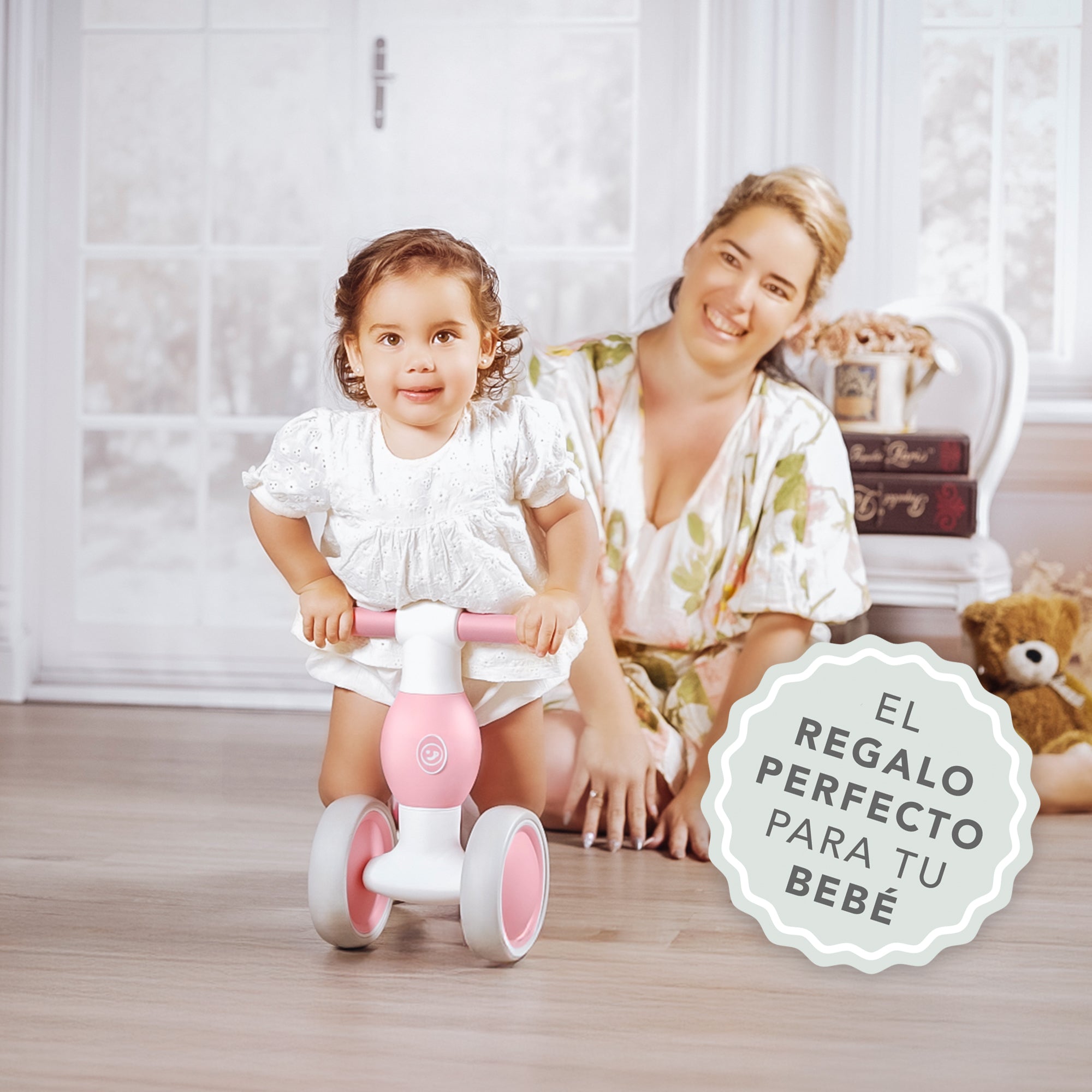 Correpasillos Bebé 1 Año - Correpasillos Niño y Niña Sin Pedales - Ruedas Todoterreno - Azul Bebé