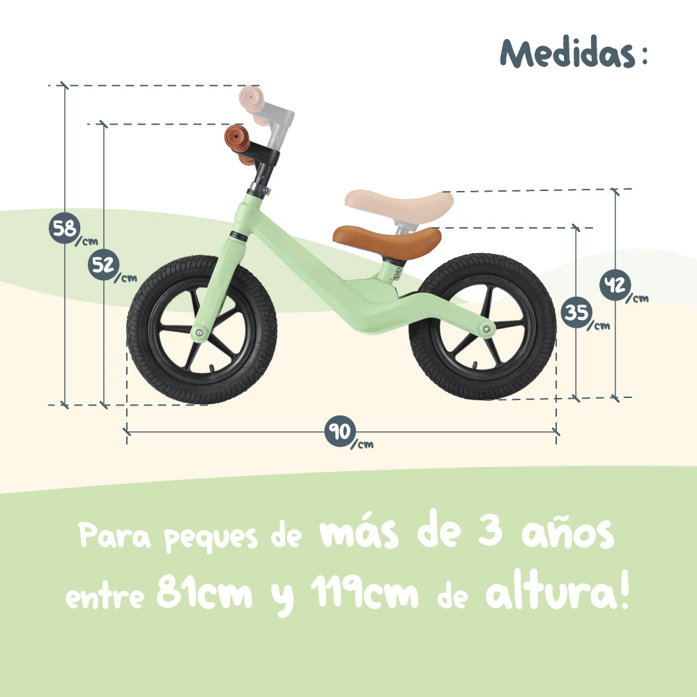Bicicleta Fri sin Pedales para Niños - Verde Claro