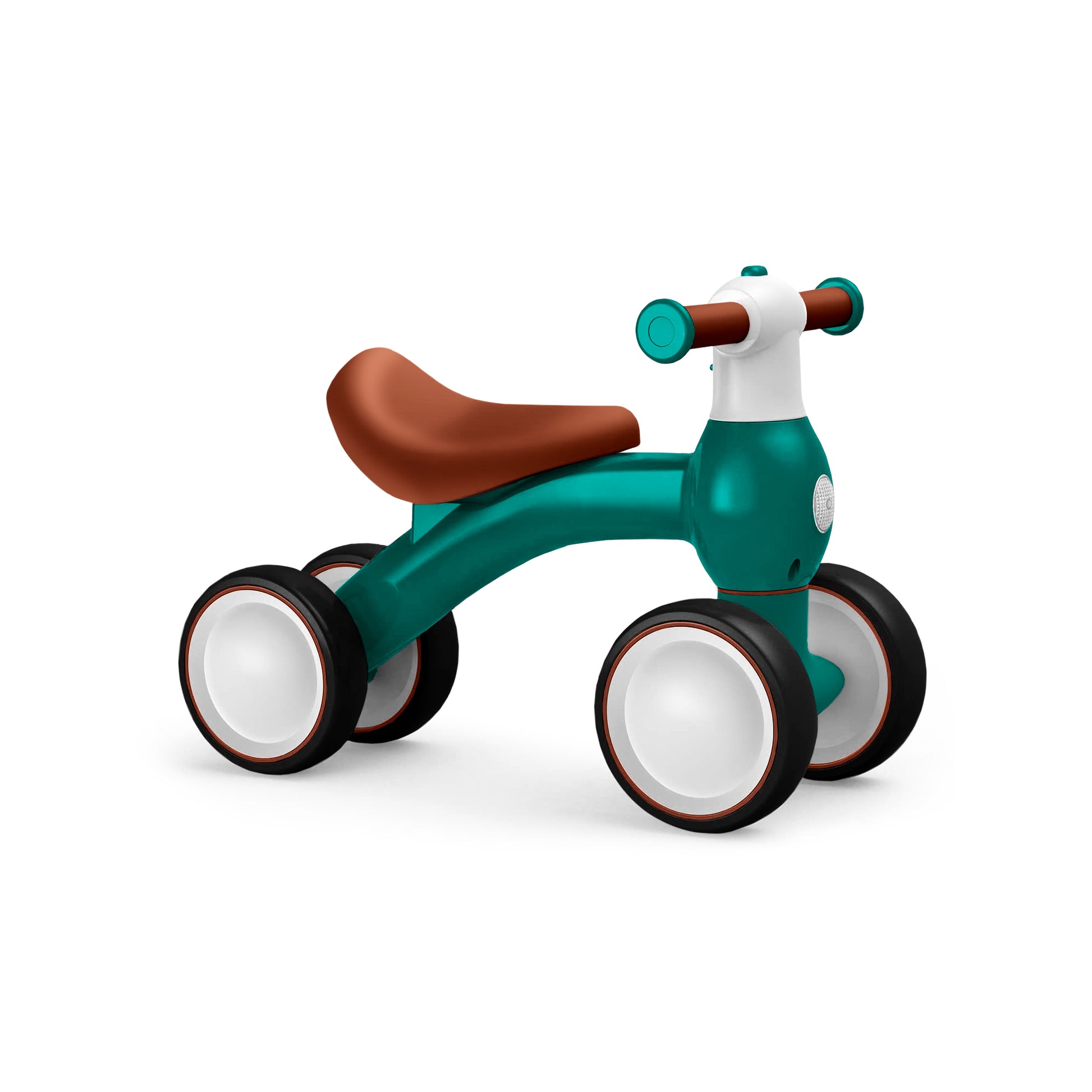 Bici Ridi de Tinyki en verde oscuro, bicicleta de equilibrio para bebés, diseño robusto y seguro