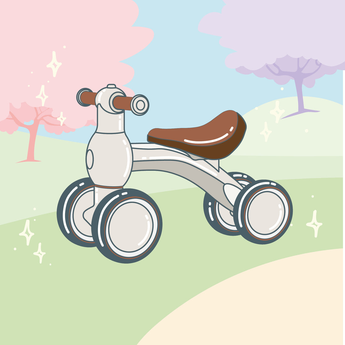 Correpasillos Bebé 10 a 24 Meses - Sin Pedales y con Diseño Ergonómico - Correpasillos Niño y Niña Todoterreno - Color Beige