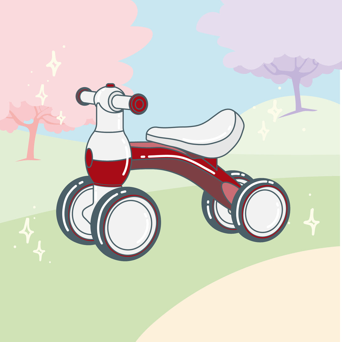 Correpasillos Bebé 1 Año - Correpasillos Sin Pedales Rojo y Blanco - Diseño Seguro y Estable para Niños y Niñas
