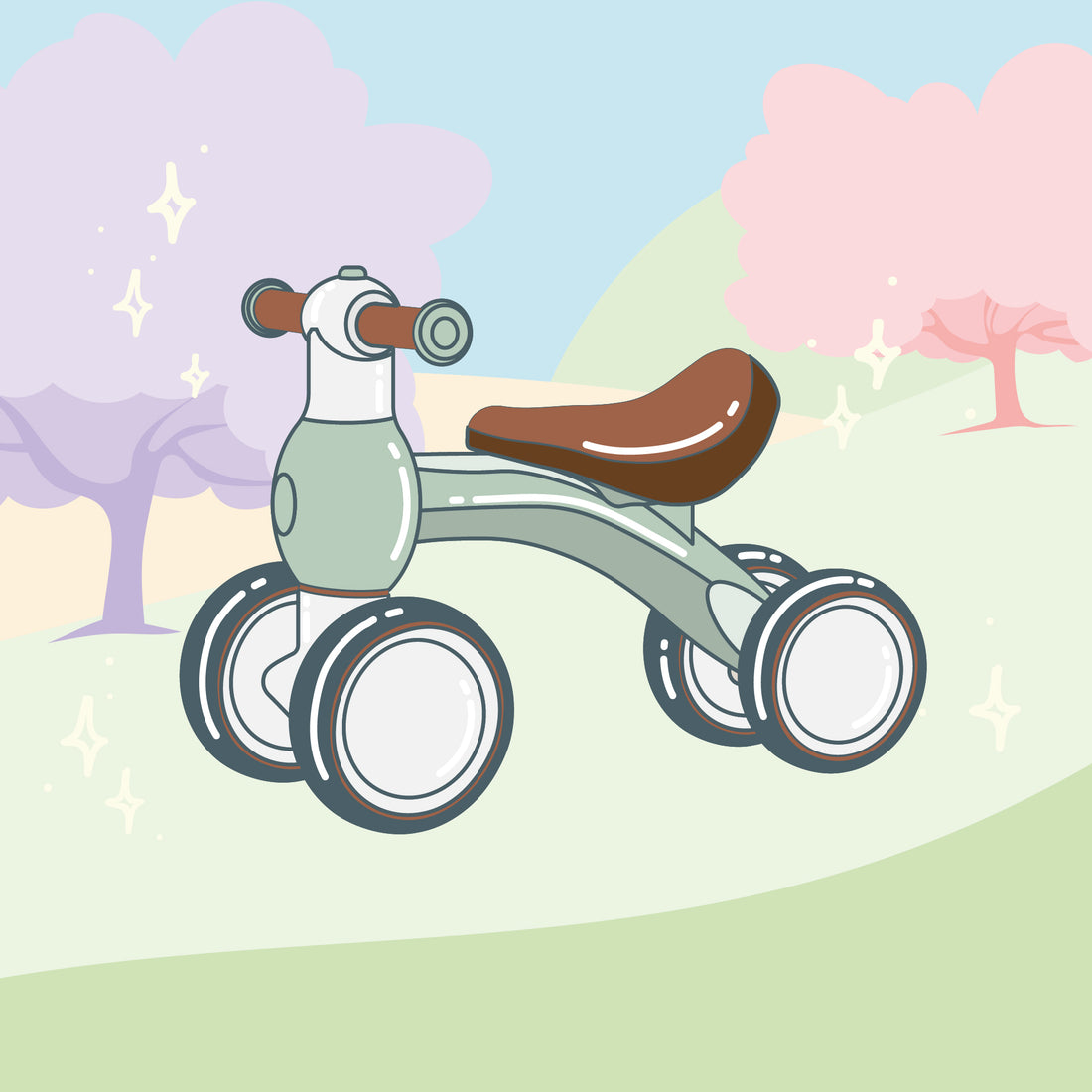 Correpasillos Bebé 1 Año - Sin Pedales y con Ruedas Todoterreno - Correpasillos Niño y Niña 10 a 24 Meses - Verde Pastel