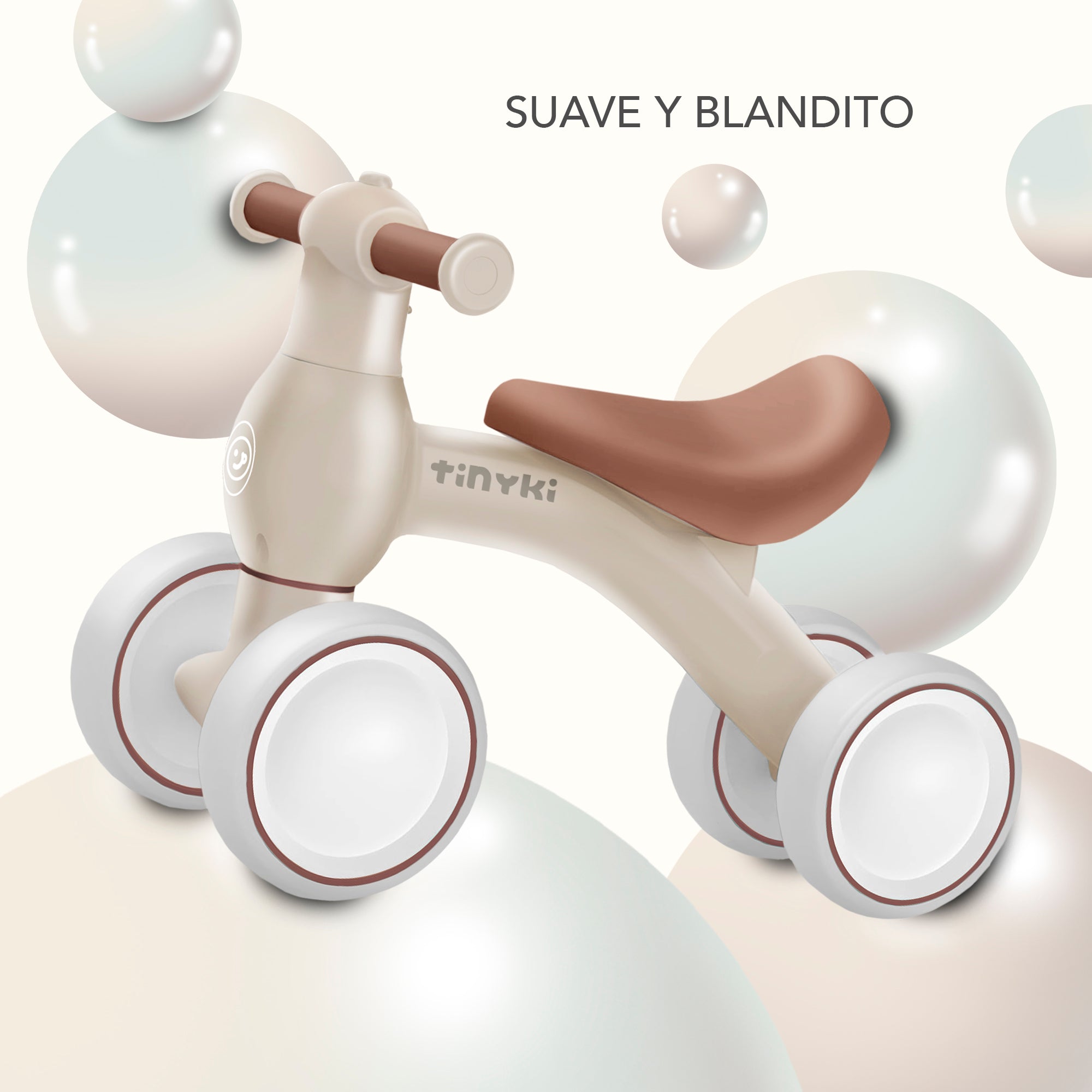 Correpasillos Bebé 10 a 24 Meses - Sin Pedales y con Diseño Ergonómico - Correpasillos Niño y Niña Todoterreno - Color Beige