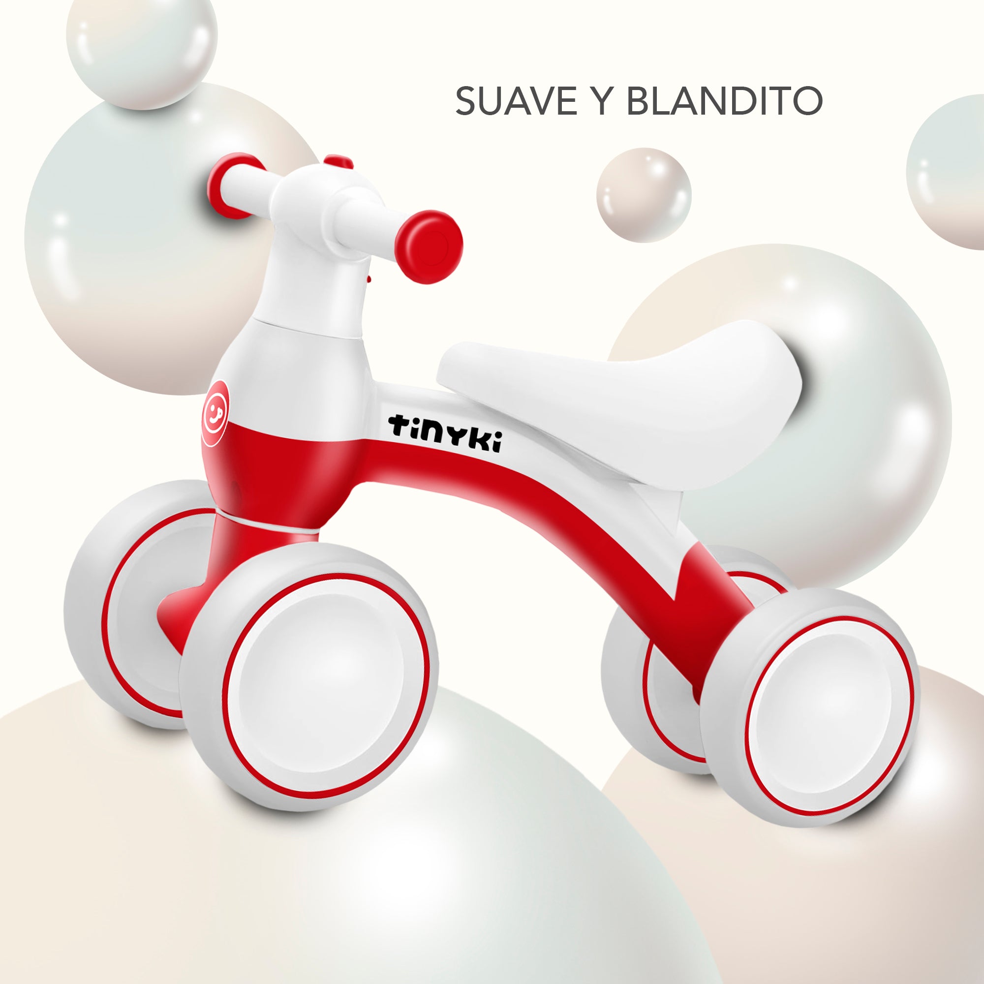 Correpasillos Bebé 1 Año - Correpasillos Sin Pedales Rojo y Blanco - Diseño Seguro y Estable para Niños y Niñas