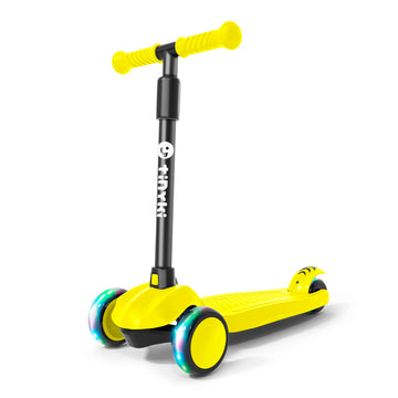Patinete Niño 2 Años a 6 - Patinete niña Altura Ajustable con Ruedas Luces LED - Patinete 3 Ruedas Scooter Niño - Patinete Infantil para Niños y Niñas - Amarillo