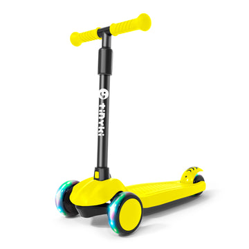 Patinete Niño 2 Años a 6 - Patinete niña Altura Ajustable con Ruedas Luces LED - Patinete 3 Ruedas Scooter Niño - Patinete Infantil para Niños y Niñas - Amarillo