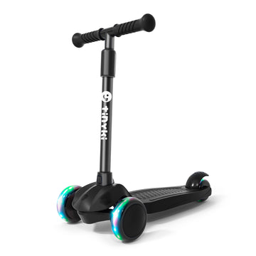 Patinete Niño 2 Años a 6 - Patinete niña Altura Ajustable con Ruedas Luces LED - Patinete 3 Ruedas Scooter Niño - Patinete Infantil para Niños y Niñas - Negro