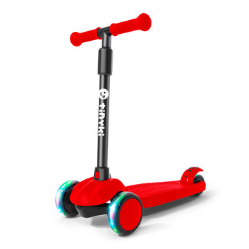 Patinete Niño 2 Años a 6 - Patinete niña Altura Ajustable con Ruedas Luces LED - Patinete 3 Ruedas Scooter Niño - Patinete Infantil para Niños y Niñas - Rojo