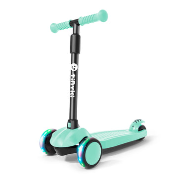 Patinete Niño 2 Años a 6 - Patinete niña Altura Ajustable con Ruedas Luces LED - Patinete 3 Ruedas Scooter Niño - Patinete Infantil para Niños y Niñas - Verde Menta